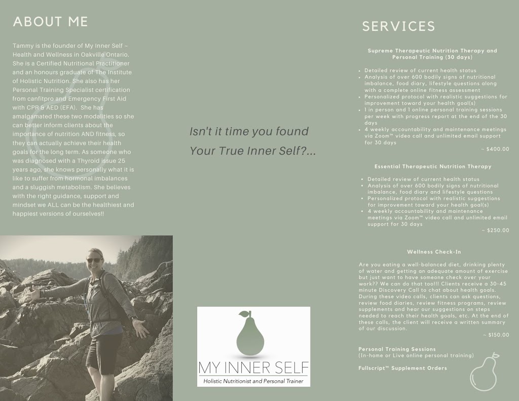 My Inner Self ~ Health and Wellness | 406 River Oaks Blvd W, Oakville, ON L6H 5T6, Canada | Phone: (416) 428-4661