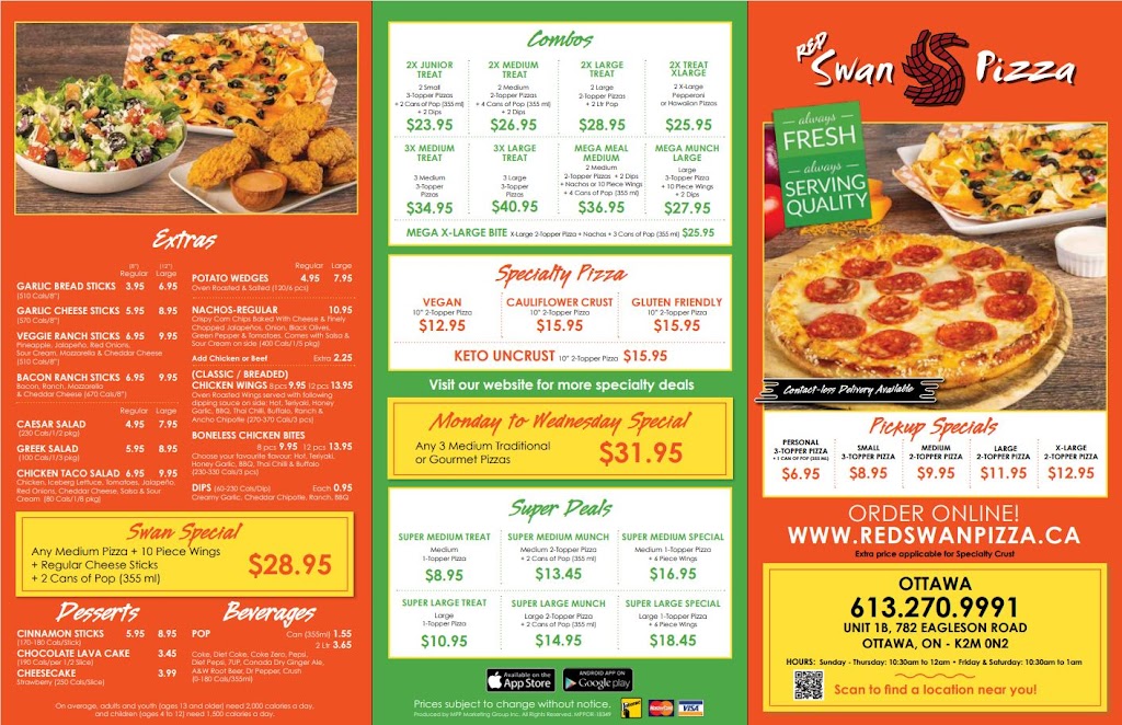 Red Swan Pizza | 782 Eagleson Rd Unit D1B, Ottawa, ON K2M 0N2, Canada | Phone: (613) 270-9991