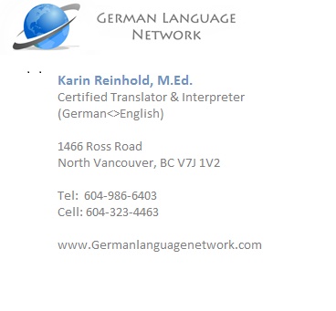 German Language Network | 1466 Ross Rd, North Vancouver, BC V7J 1V2, Canada | Phone: (604) 323-4463
