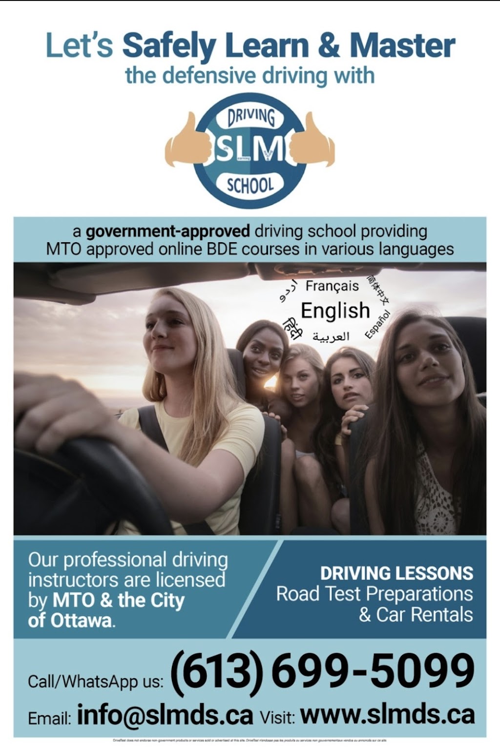 SLM DRIVING SCHOOL | 215 Hidden Meadow Ave, Ottawa, ON K1T 0C2, Canada | Phone: (613) 699-5099