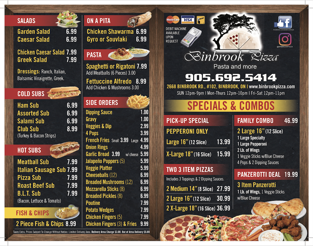 Binbrook Pizza | 2668 Binbrook Rd #102, Binbrook, ON L0R 1C0, Canada | Phone: (905) 692-5414