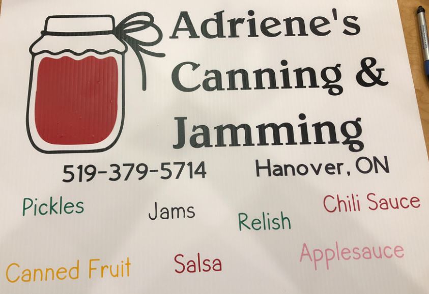 Adrienes Canning & Jamming | 341017 Grey Rd 28, Hanover, ON N4N 3B9, Canada | Phone: (519) 379-5714