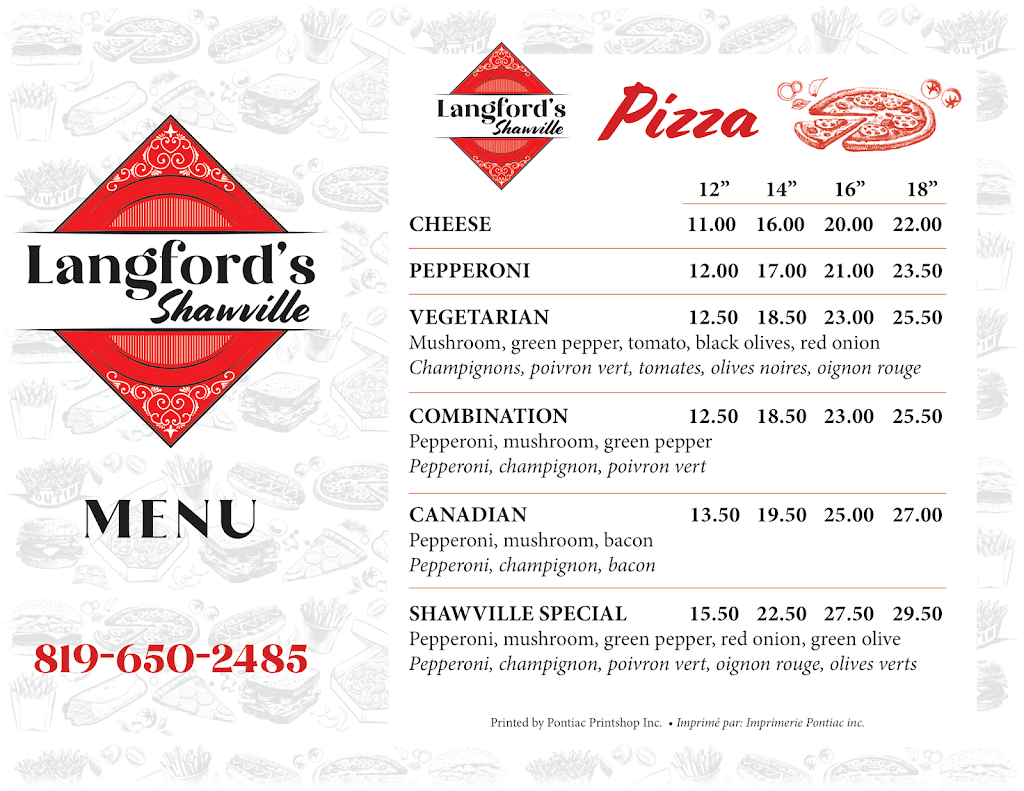 Langfords Shawville Takeout | 104 Av. Victoria, Shawville, QC J0X 2Y0, Canada | Phone: (819) 647-2933