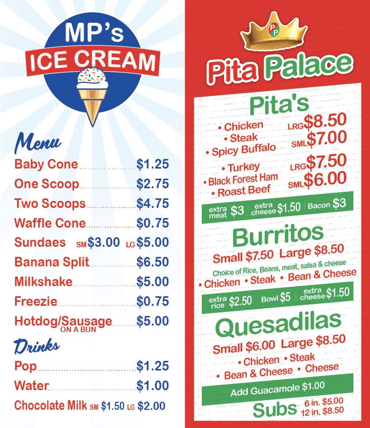 MP’s Ice Cream and Pita Palace | 722 Chiefswood Rd, Hagersville, ON N0A 1H0, Canada | Phone: (519) 445-2493
