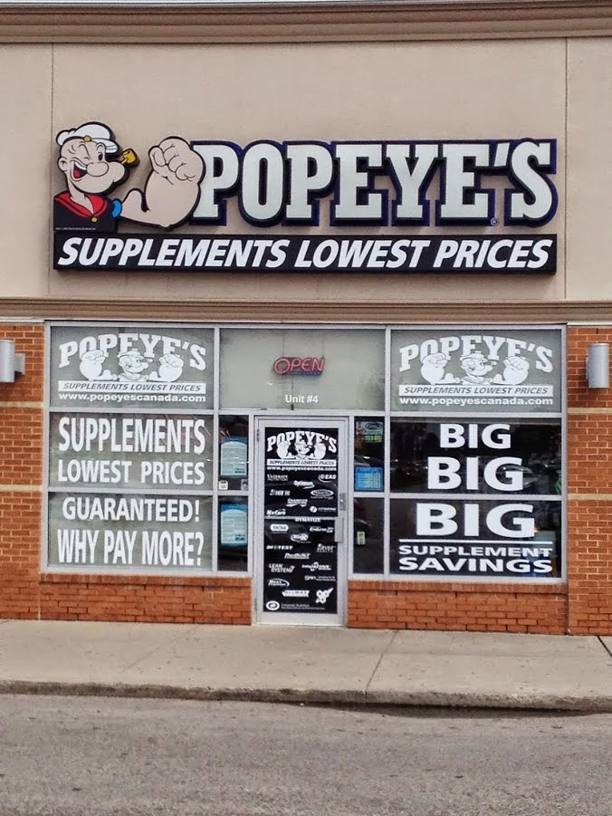 Popeyes Supplements Mississauga East | 3100 Dixie Rd #1b, Mississauga, ON L4Y 2A6, Canada | Phone: (289) 521-0289