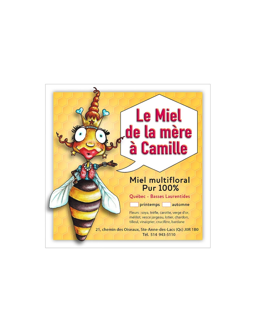 Le miel de la mère à Camille | 21 Chem. des Oiseaux, Sainte-Anne-des-Lacs, QC J0R 1B0, Canada | Phone: (514) 943-5110