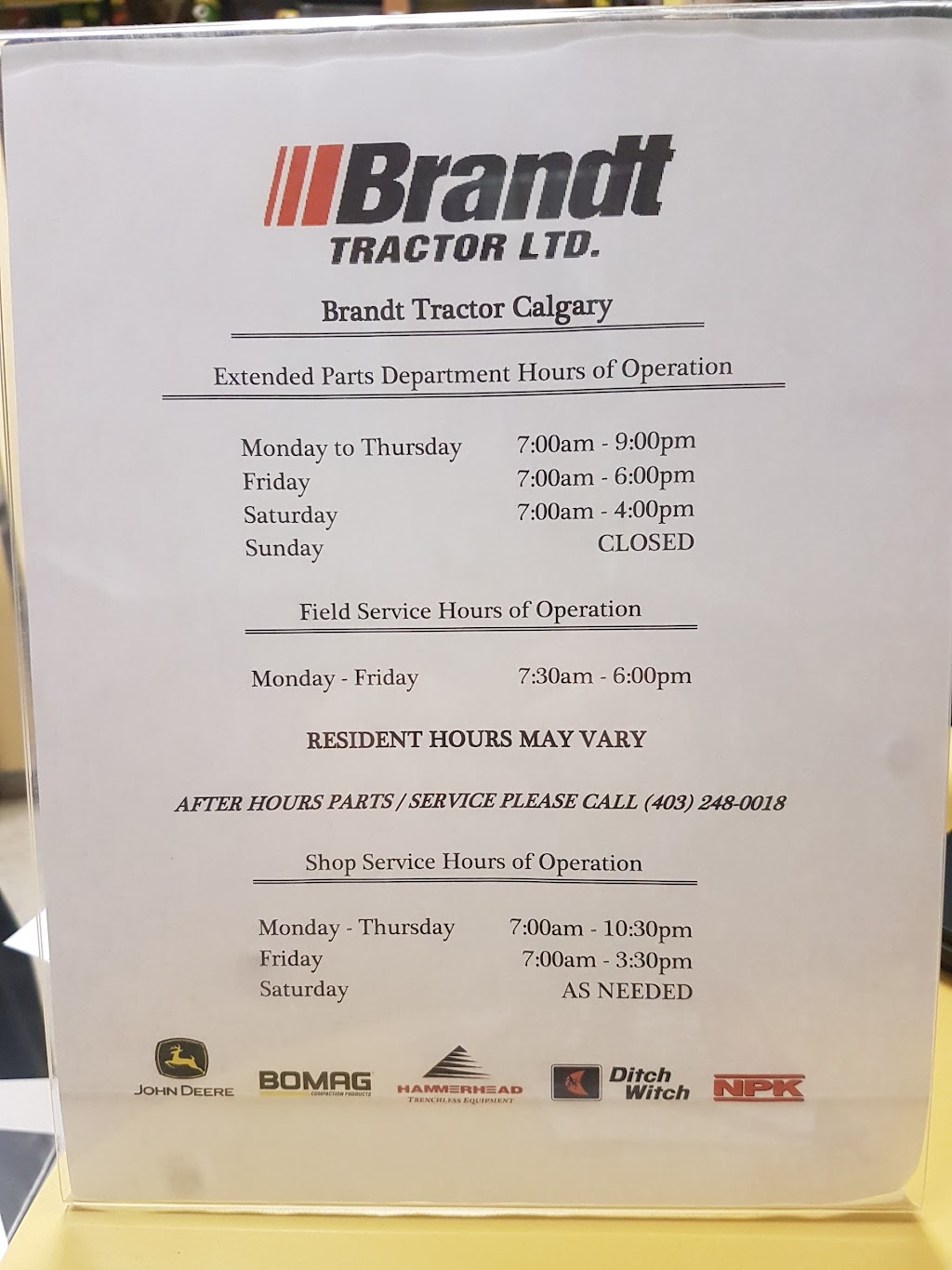 Brandt Tractor Ltd | store | 10121 Barlow Trail NE, Calgary, AB T3J 3C6, Canada | 4032480018 OR +1 403-248-0018