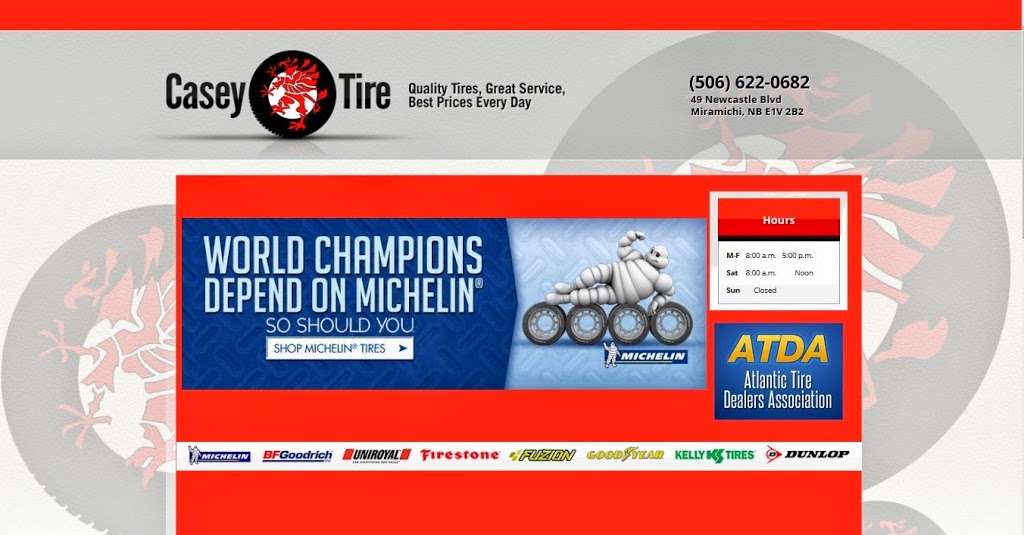 Casey Tire Ltd. - Alliance Tire Professionals | 49 Newcastle Blvd, Miramichi, NB E1V 2B2, Canada | Phone: (506) 622-0682