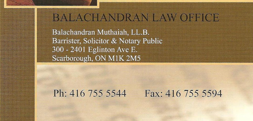 Balachandran Muthaiah | 2401 Eglinton Ave E Suite 300, Scarborough, ON M1K 2M5, Canada | Phone: (416) 755-5544