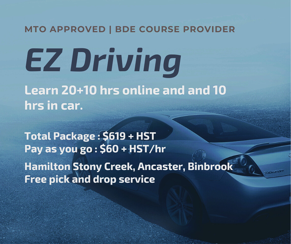 EZ Driving school | 11 Grandville Ave, Hamilton, ON L8E 1J6, Canada | Phone: (905) 519-5656