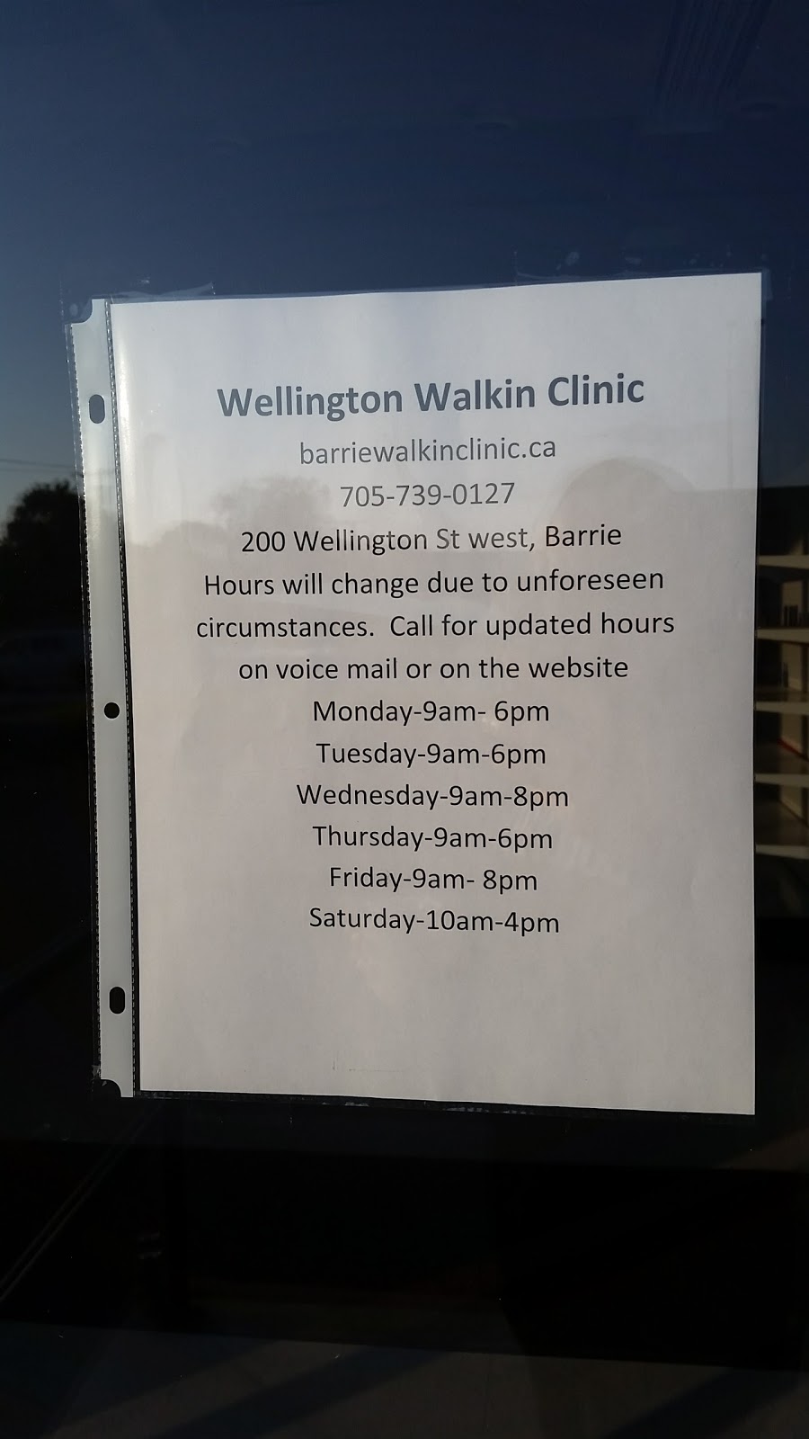 Wellington Walk-in Clinic | 200 Wellington St W #3, Barrie, ON L4N 1K9, Canada | Phone: (705) 739-0127