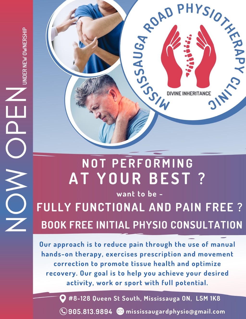 Mississauga Road Physiotherapy Clinic | 128 Queen St S Unit # 8, Mississauga, ON L5M 1K8, Canada | Phone: (905) 813-9894