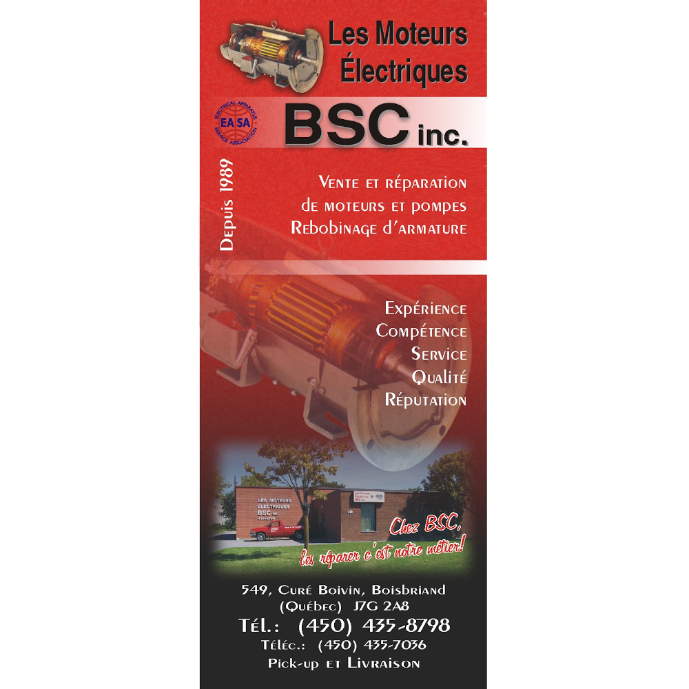 Moteurs Electriques B S C Inc | 1063 Rue Armand-Bombardier, Terrebonne, QC J6Y 1S9, Canada | Phone: (450) 435-8798