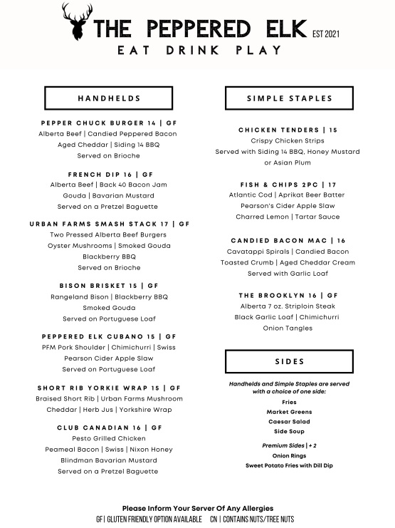 The Peppered Elk | 3519 46 St, Ponoka, AB T4J 1R5, Canada | Phone: (780) 851-2282
