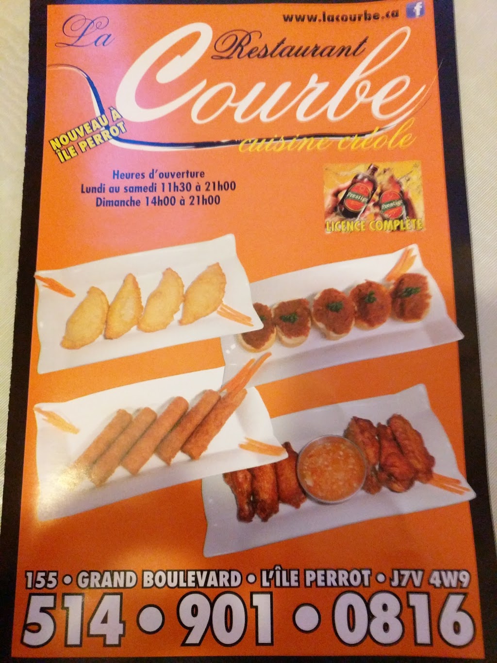 Restaurant La Courbe (Cuisine Créole) | 155 Grand Boulevard, LÎle-Perrot, QC J7V 4W9, Canada | Phone: (514) 901-0816