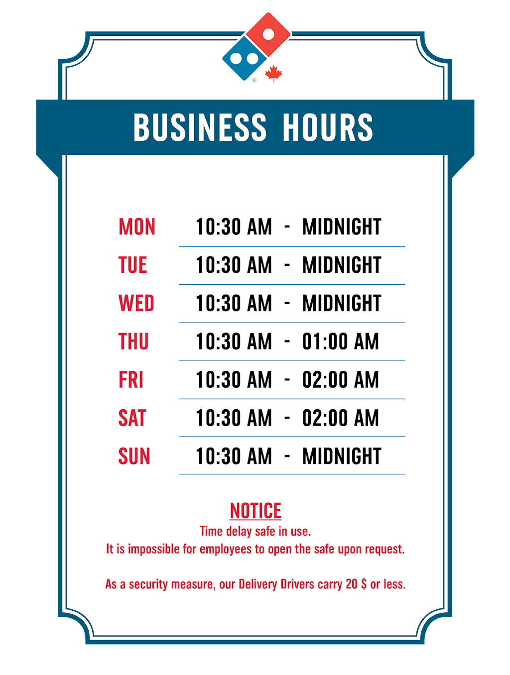 Dominos Pizza | 620 Dundas St E, Belleville, ON K8N 1G7, Canada | Phone: (613) 969-9000