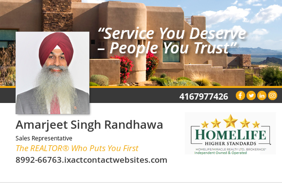 Amarjeet Randhawa Salesperson @ Homelife Miracle Realty Ltd. | 11 Monkton Cir, Brampton, ON L6Y 0X1, Canada | Phone: (416) 797-7426