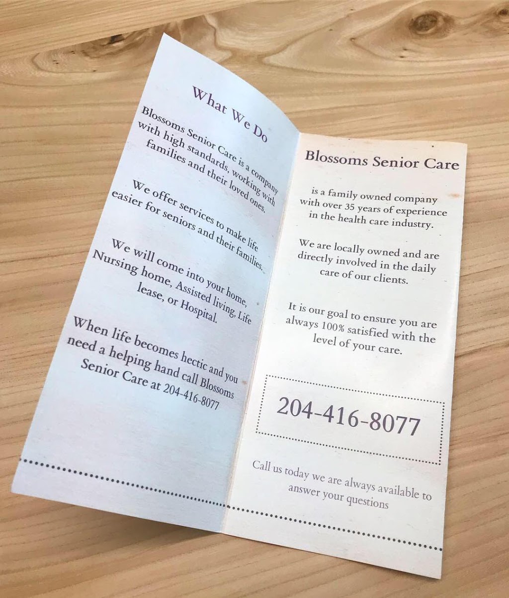 Blossoms Senior Care Inc. | 500 Shaftesbury Blvd, Winnipeg, MB R3P 2N2, Canada | Phone: (204) 416-8077