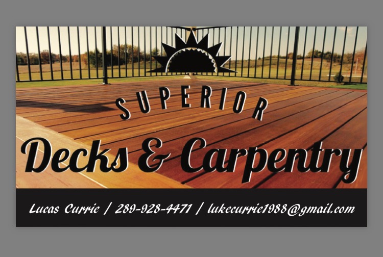 Superior Decks & Carpentry | 46 McCallum St, Hampton, ON L0B 1J0, Canada | Phone: (289) 928-4471