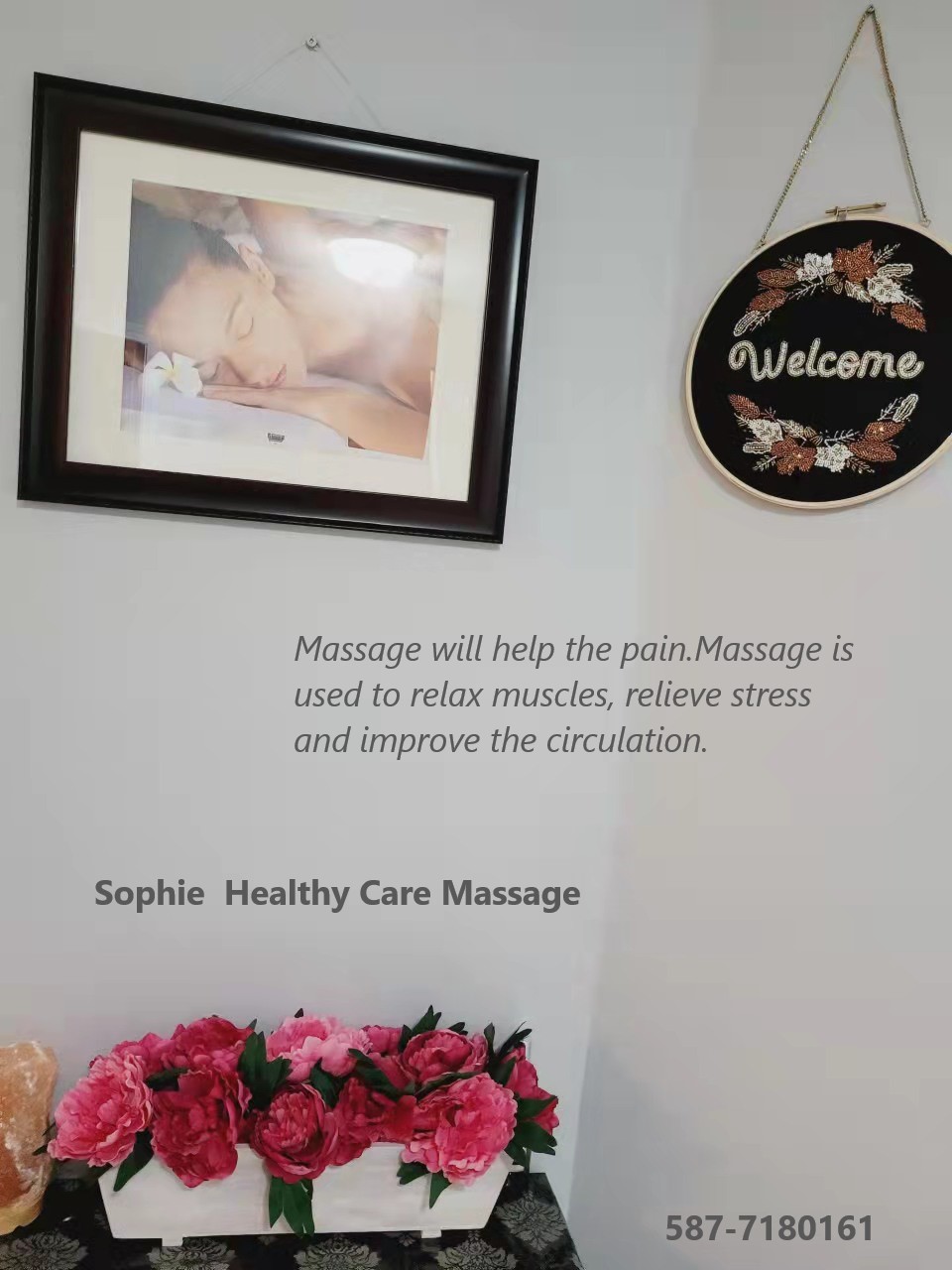 Sophies Healthy Care Massage | 186 Harvest Grove Close NE, Calgary, AB T3K 4T6, Canada | Phone: (587) 718-0161