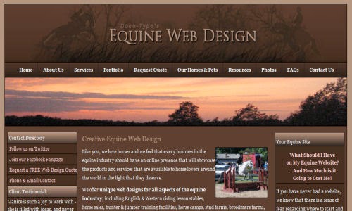 Equine Web Design Canada | 3489 NB-115, Dundas Parish, NB E4V 2C9, Canada | Phone: (506) 345-0915