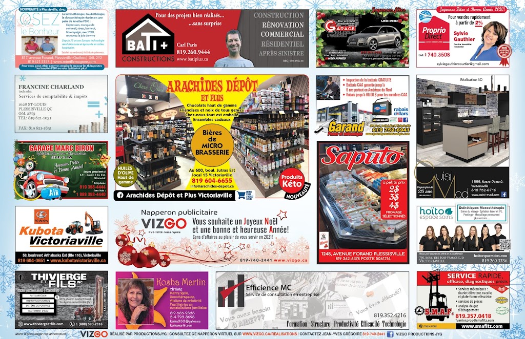 Vizgo - Napperons publicitaires | 17 Rue Bernier, Princeville, QC G6L 4C9, Canada | Phone: (819) 740-2441