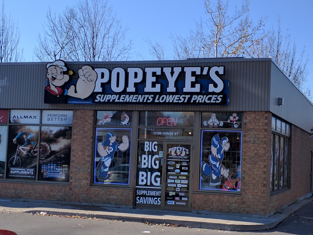 Popeyes Supplements Richmond Hill | 11108 Yonge St, Richmond Hill, ON L4C 0M6, Canada | Phone: (905) 770-8900