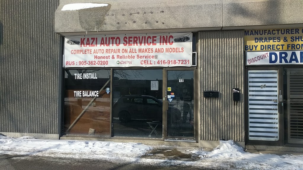 Kazi Auto Service Inc | 7385 Torbram Rd unit 17, Mississauga, ON L4T 3Y9, Canada | Phone: (905) 362-0200