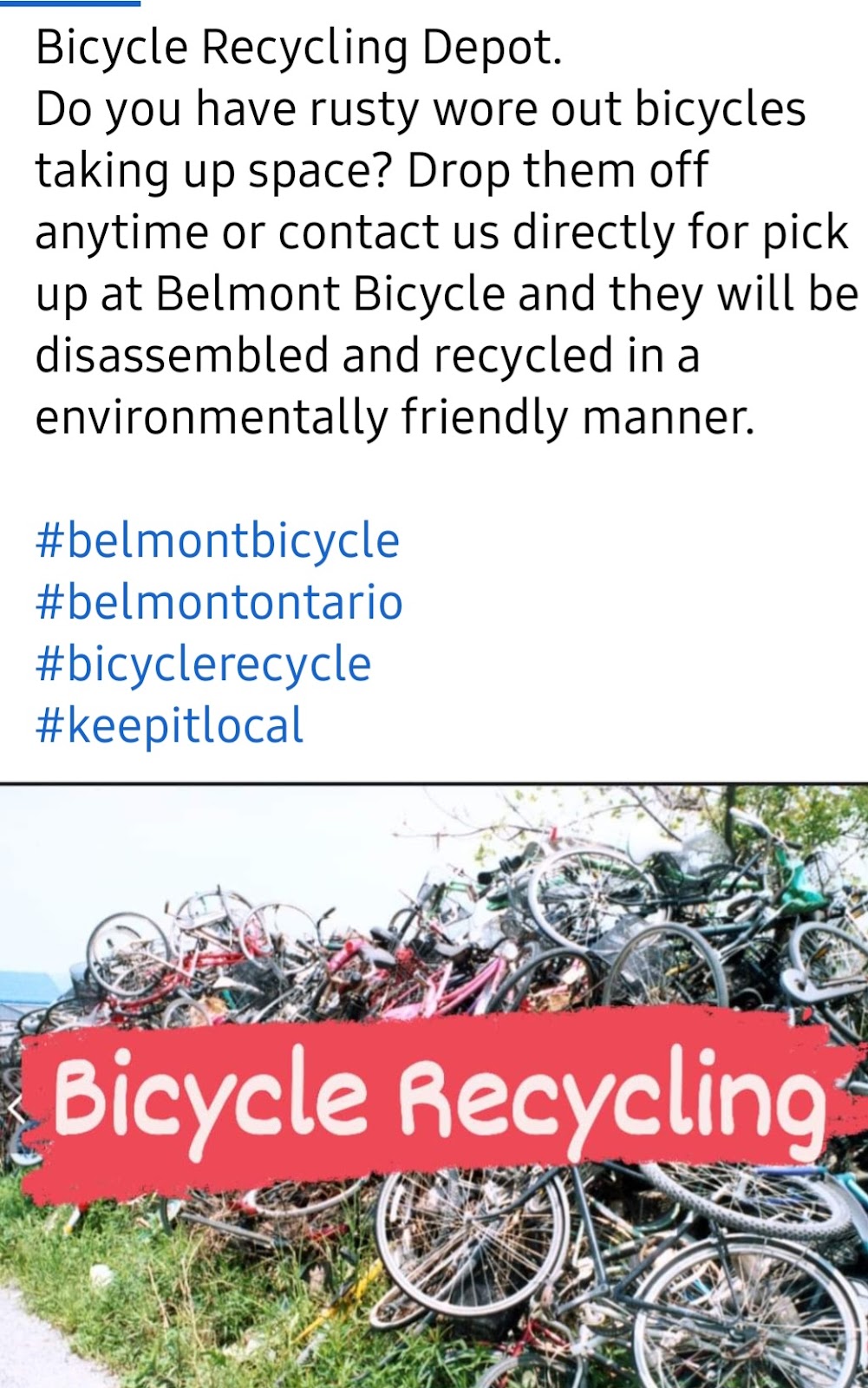Belmont Bicycle | 14005 Belmont Rd, Belmont, ON N0L 1B0, Canada | Phone: (226) 376-3412