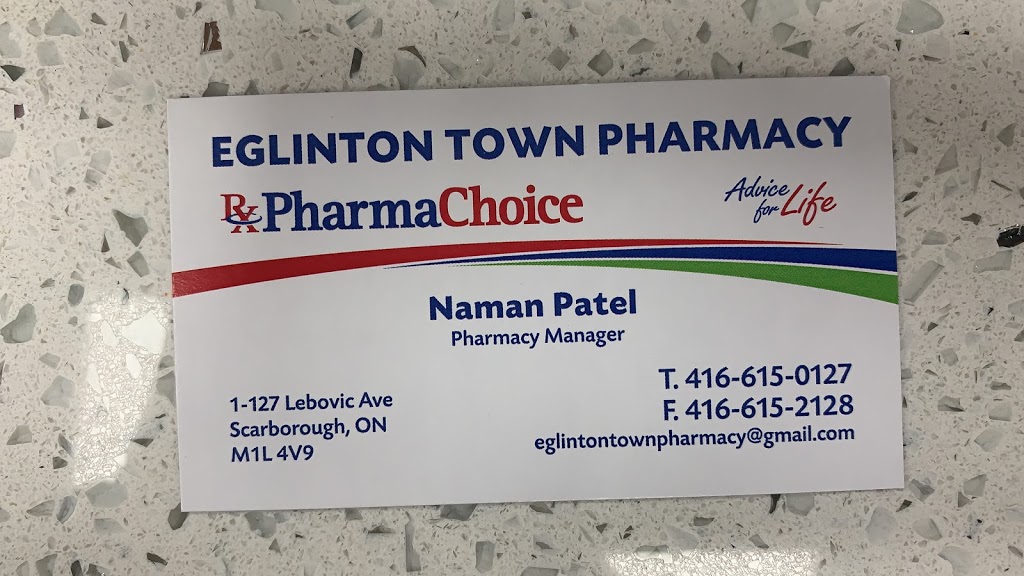 Eglinton Town Pharmacy | 127 Lebovic Ave #1er, Scarborough, ON M1L 4V9, Canada | Phone: (416) 615-0127