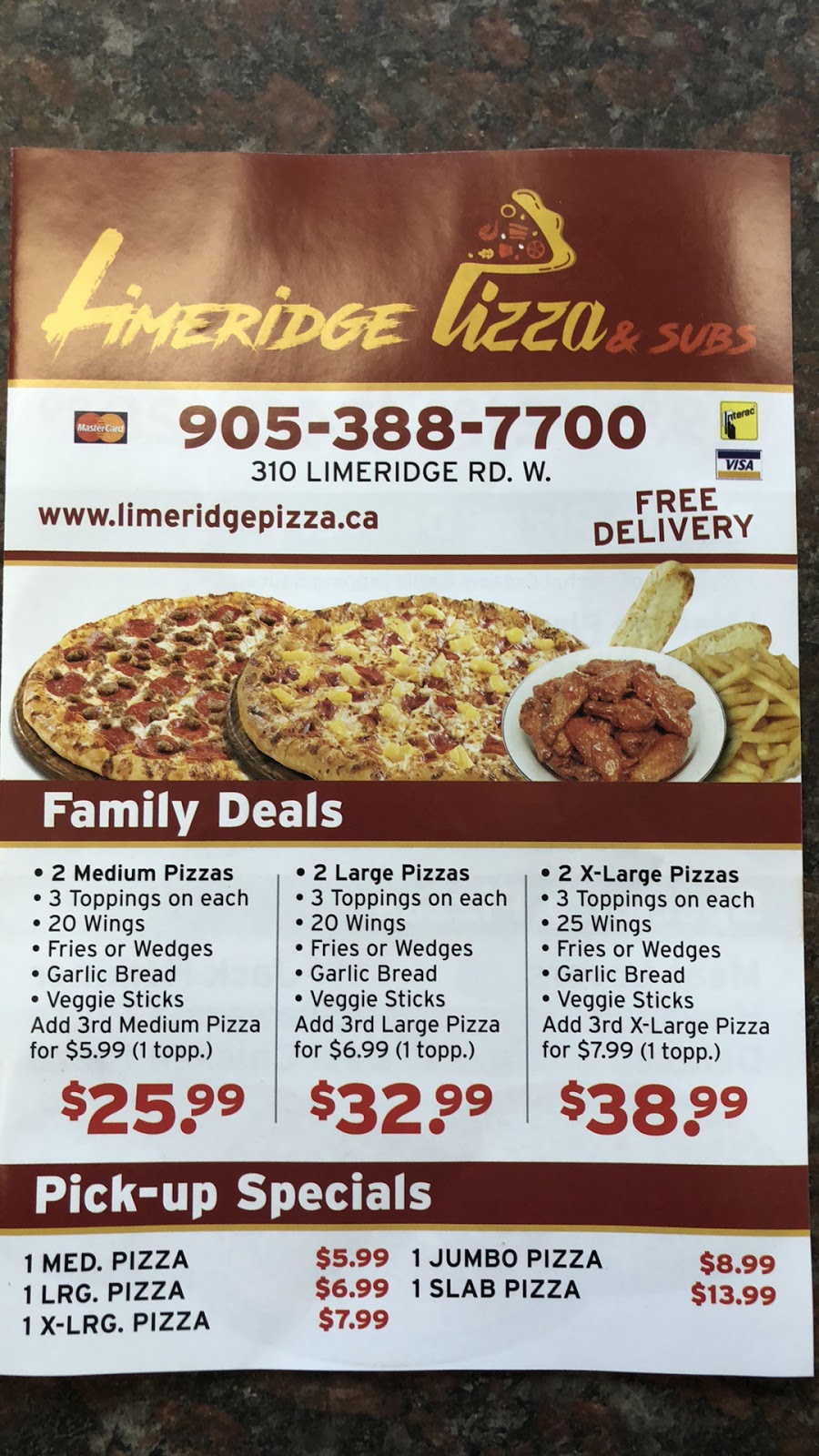 Limeridge Pizza & Subs | 310 Limeridge Rd W, Hamilton, ON L9C 2V2, Canada | Phone: (905) 388-7700