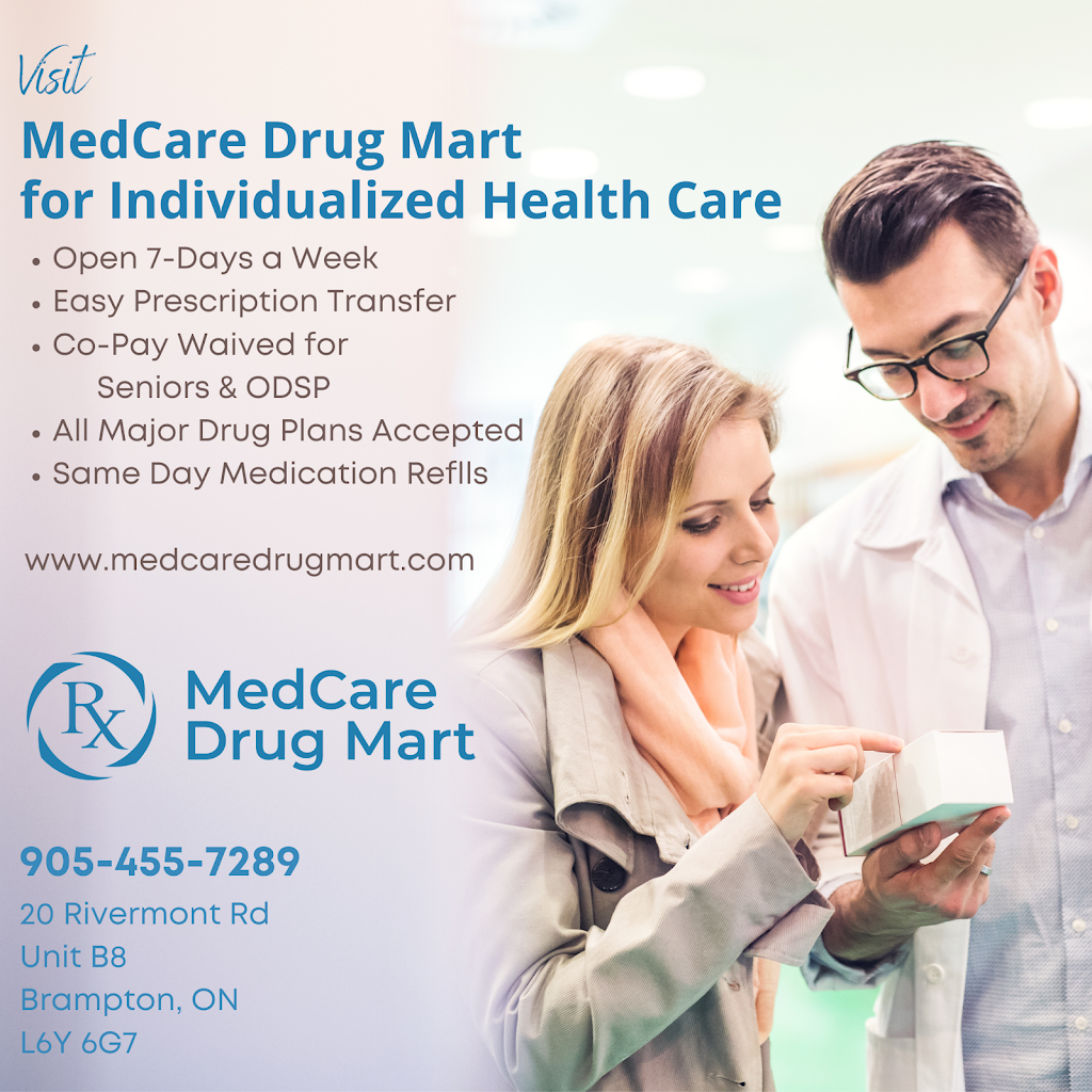 Rivermont Guardian Pharmacy (MedCare Drug Mart @ Rivermont Guard | health | 20 Rivermont Rd Unit B8, Brampton, ON L6Y 6G7, Canada | 9054557289 OR +1 905-455-7289