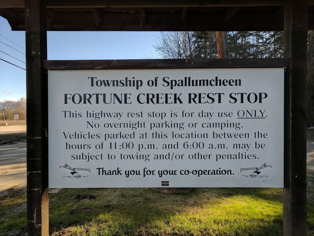 Fortune Creek Rest Area | 3745 Vernon-Sicamous Hwy, Armstrong, BC V0E 1B8, Canada