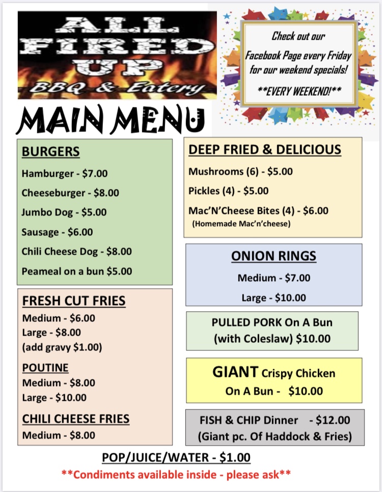 ALL FIRED UP Chip Truck | 9431 ON-11 #3, Severn, ON L3V 0Y8, Canada | Phone: (705) 345-3442