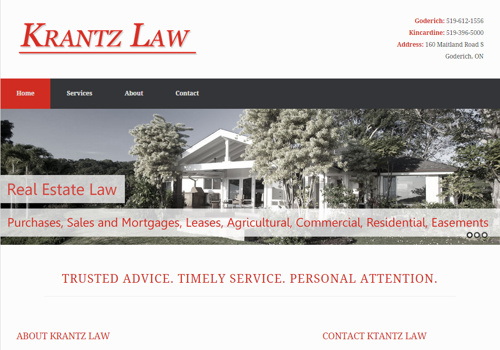 Krantz Law | 160 Maitland Rd S, Goderich, ON N7A 2Y1, Canada | Phone: (519) 612-1556