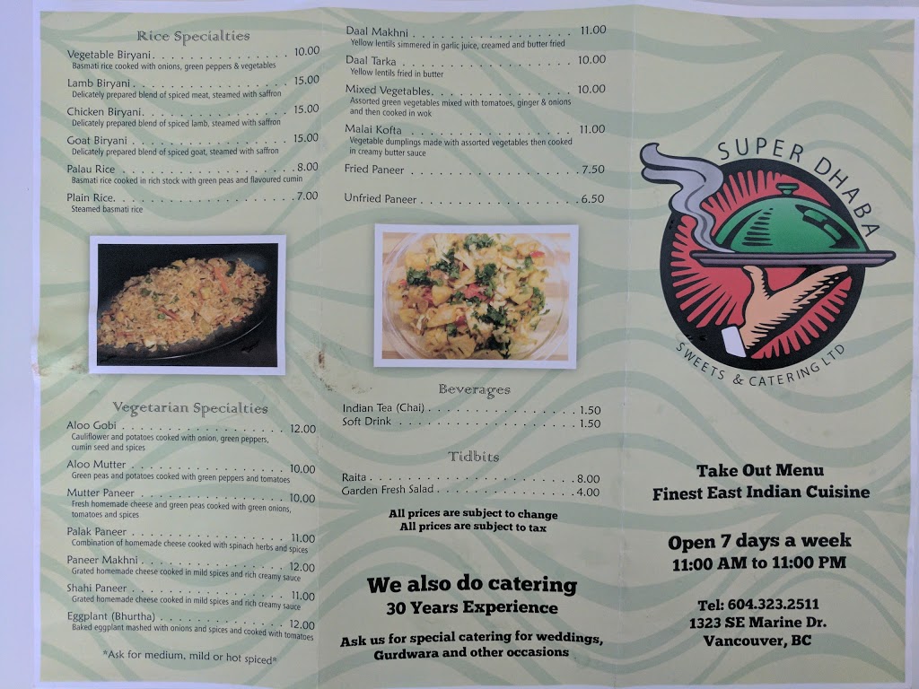 Super Dhaba Sweets & Catering Ltd | 1323 Marine Dr SE, Vancouver, BC V5X 4L1, Canada | Phone: (604) 323-2511