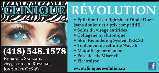 Clinique Revolution | 2655 Bd du Royaume, Jonquière, QC G7S 4S9, Canada | Phone: (418) 548-1578