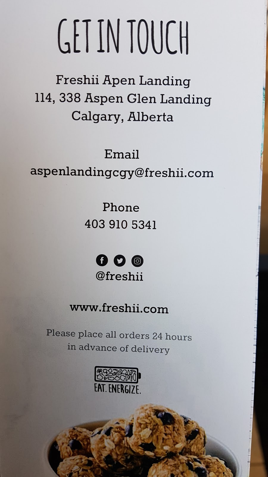 Freshii Aspen | 338 Aspen Glen Landing SW #114, Calgary, AB T3H 0N5, Canada | Phone: (403) 910-5341