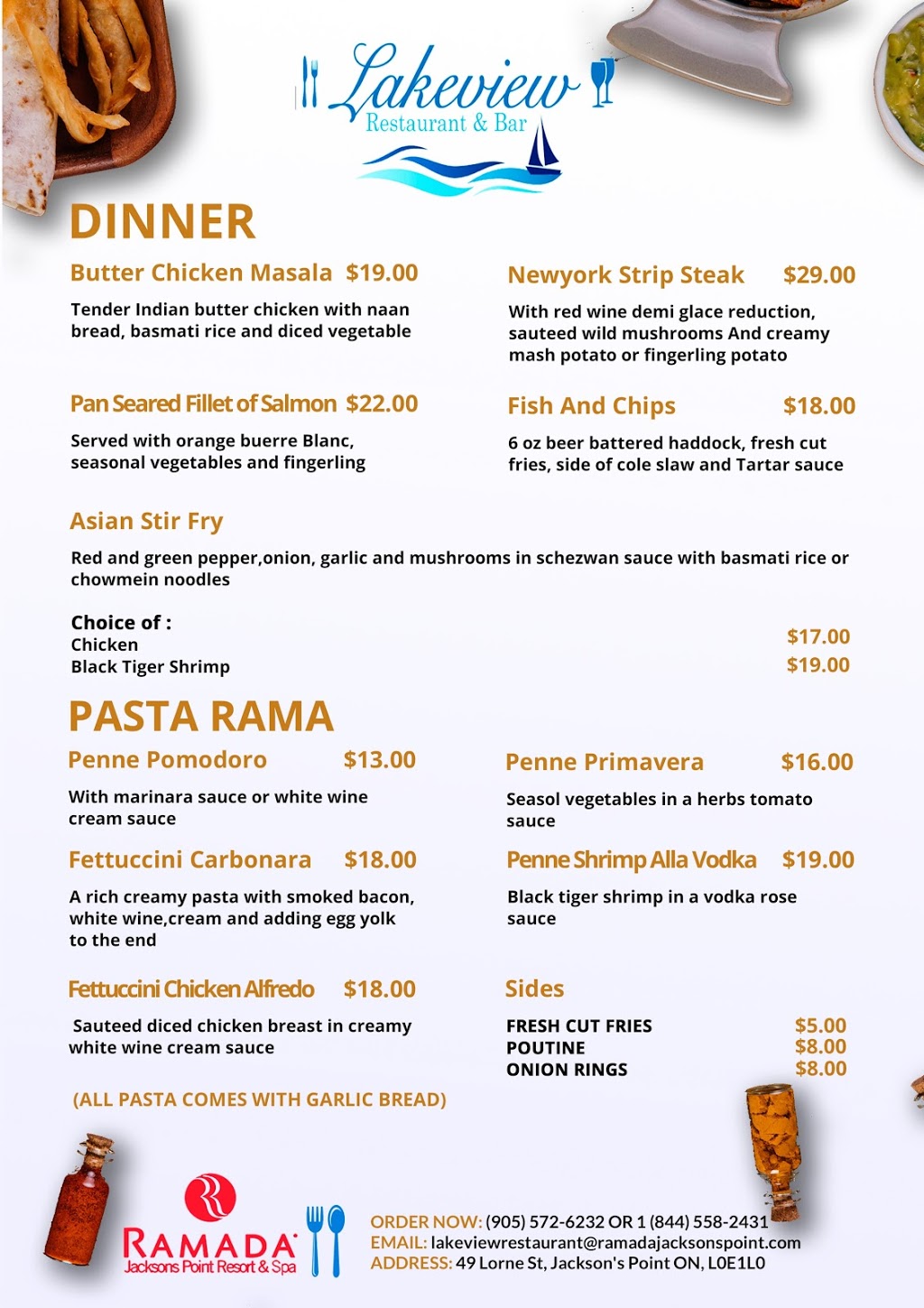 Lakeview Restaurant & Bar | 49A Lorne St, Jacksons Point, ON L0E 1L0, Canada | Phone: (416) 479-7727