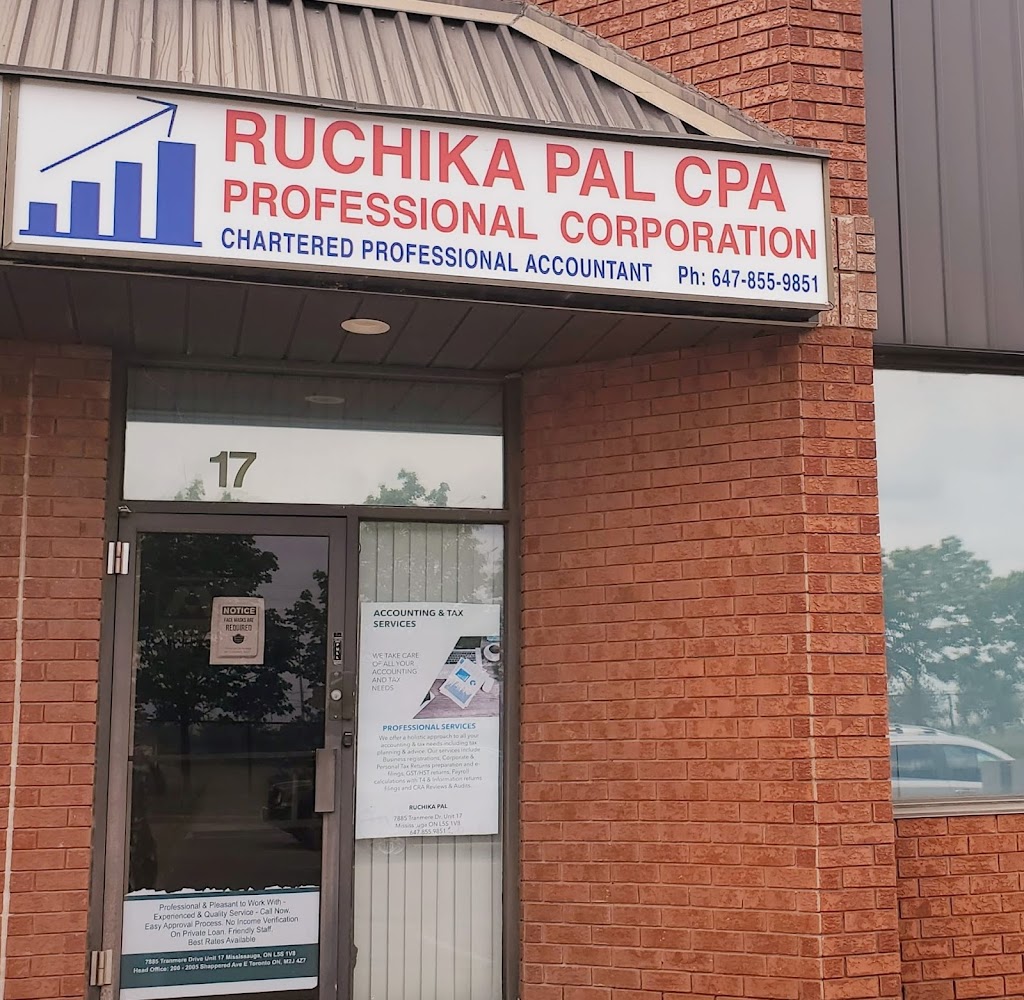 Ruchika Pal CPA Professional Corporation | 7885 Tranmere Dr Unit 17, Mississauga, ON L5S 1V8, Canada | Phone: (647) 855-9851