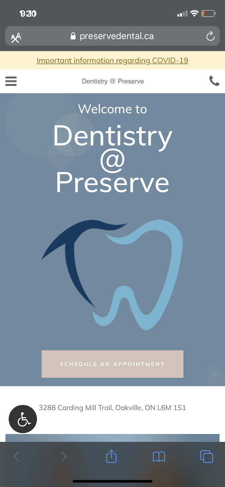 Dentistry @ Preserve | 3288 Carding Mill Trail, Oakville, ON L6M 1S1, Canada | Phone: (365) 726-9696
