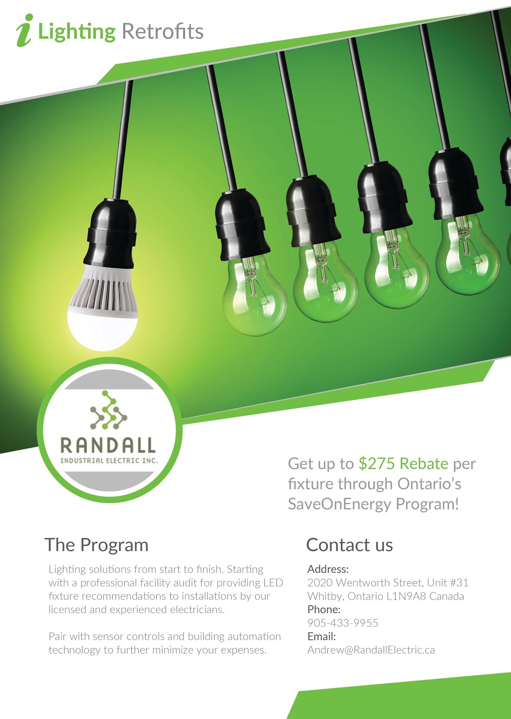 D. Randall Industrial Electric | 2020 Wentworth St #31, Whitby, ON L1N 7V4, Canada | Phone: (905) 433-9955