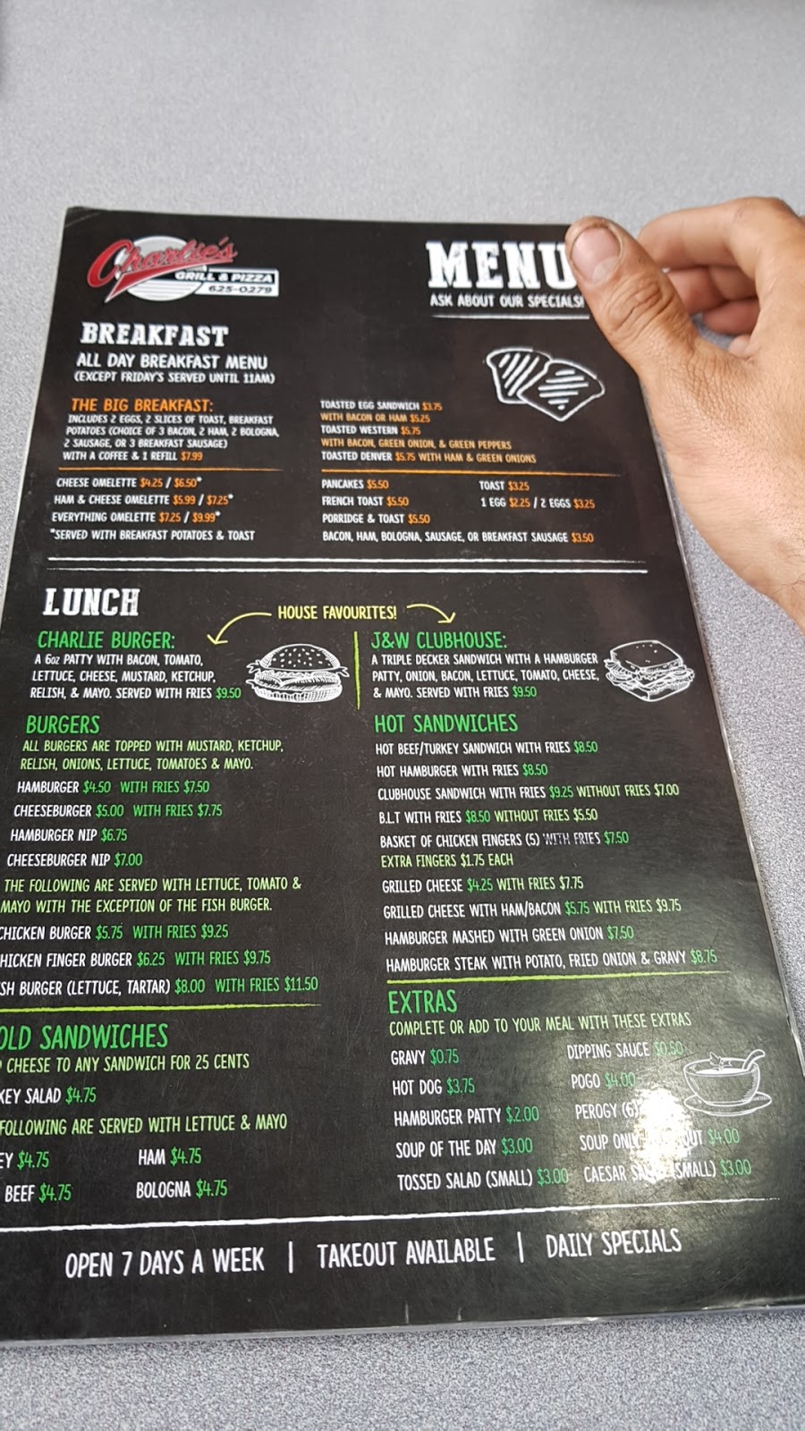 Charlies Grill & Pizza | 800 City Rd, Thunder Bay, ON P7J 1K4, Canada | Phone: (807) 625-0279