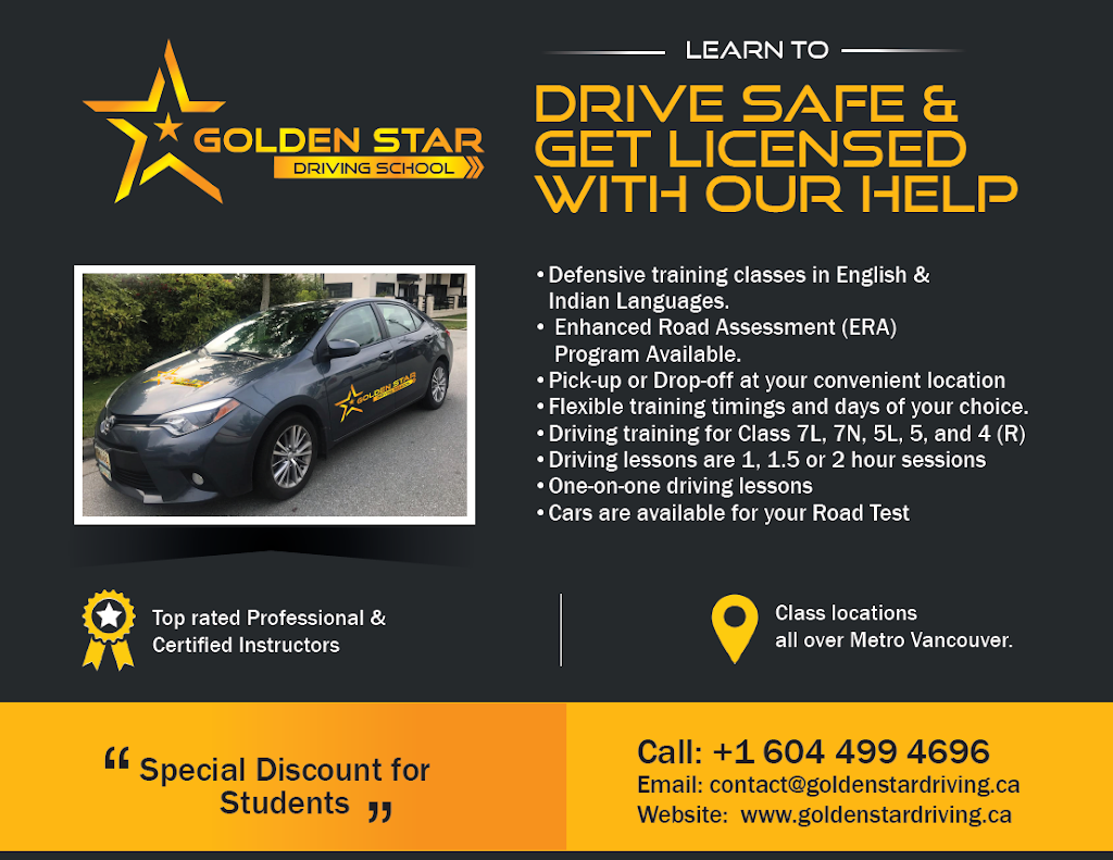 Golden Star Driving School | 7038 Prince Edward St, Vancouver, BC V5X 3P4, Canada | Phone: (604) 341-3300