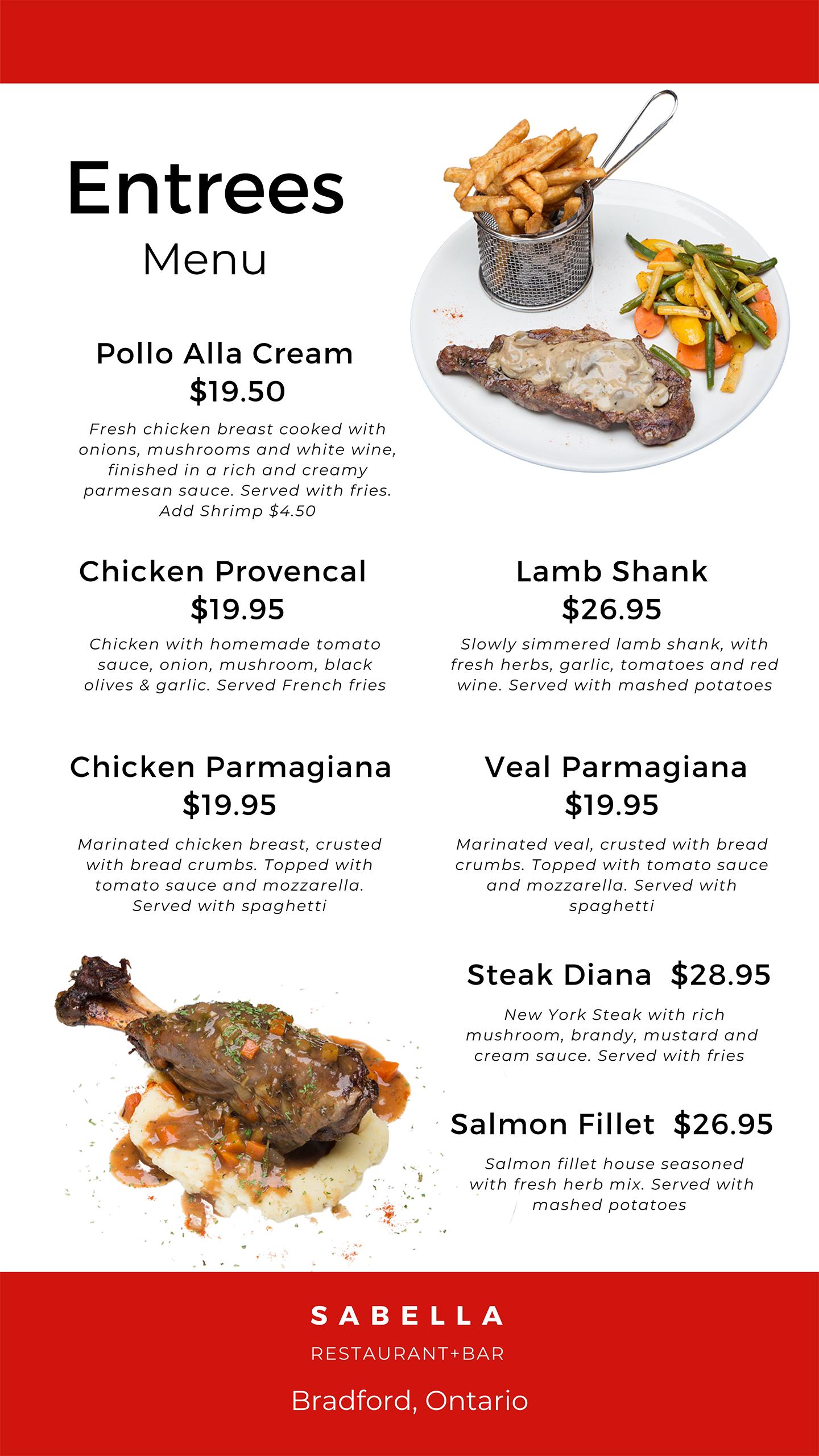 Sabella Restaurant | 23 Barrie St, Bradford, ON L3Z 1R6, Canada | Phone: (905) 551-8800
