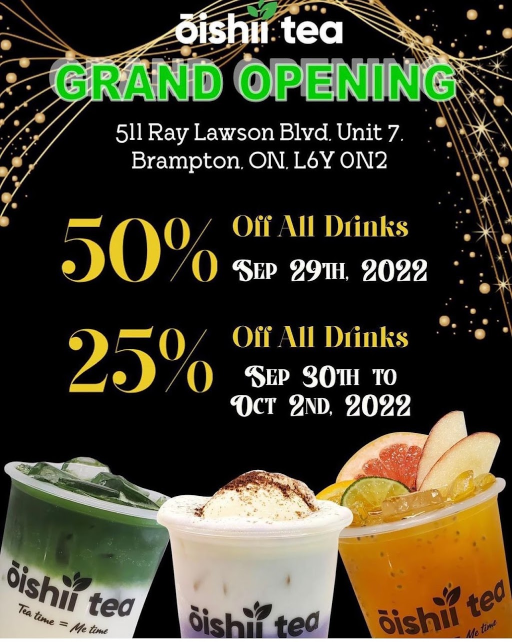 Oishii Tea | 511 Ray Lawson Blvd unit 7, Brampton, ON L6Y 0N2, Canada | Phone: (905) 453-5967
