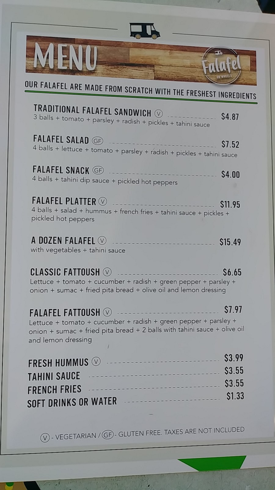 Falafel On Wheels | 1649 Montreal Rd, Gloucester, ON K1J 6N6, Canada | Phone: (613) 415-6544