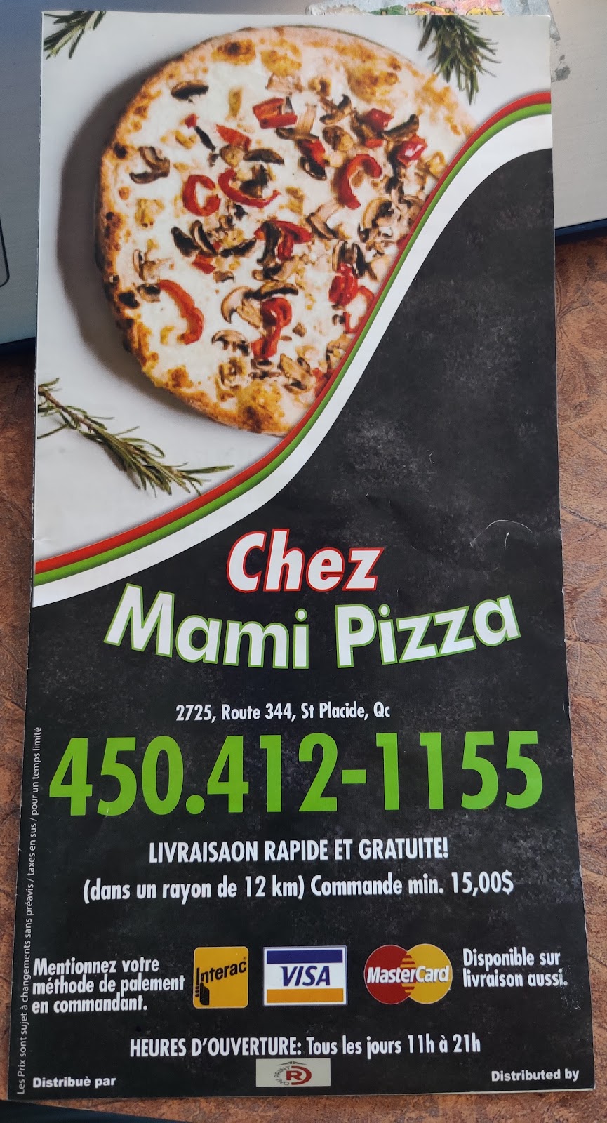 Chez Mami Pizza | restaurant | 2725 QC-344, Saint-Placide, QC J0V 2B0, Canada | 4504121155 OR +1 450-412-1155