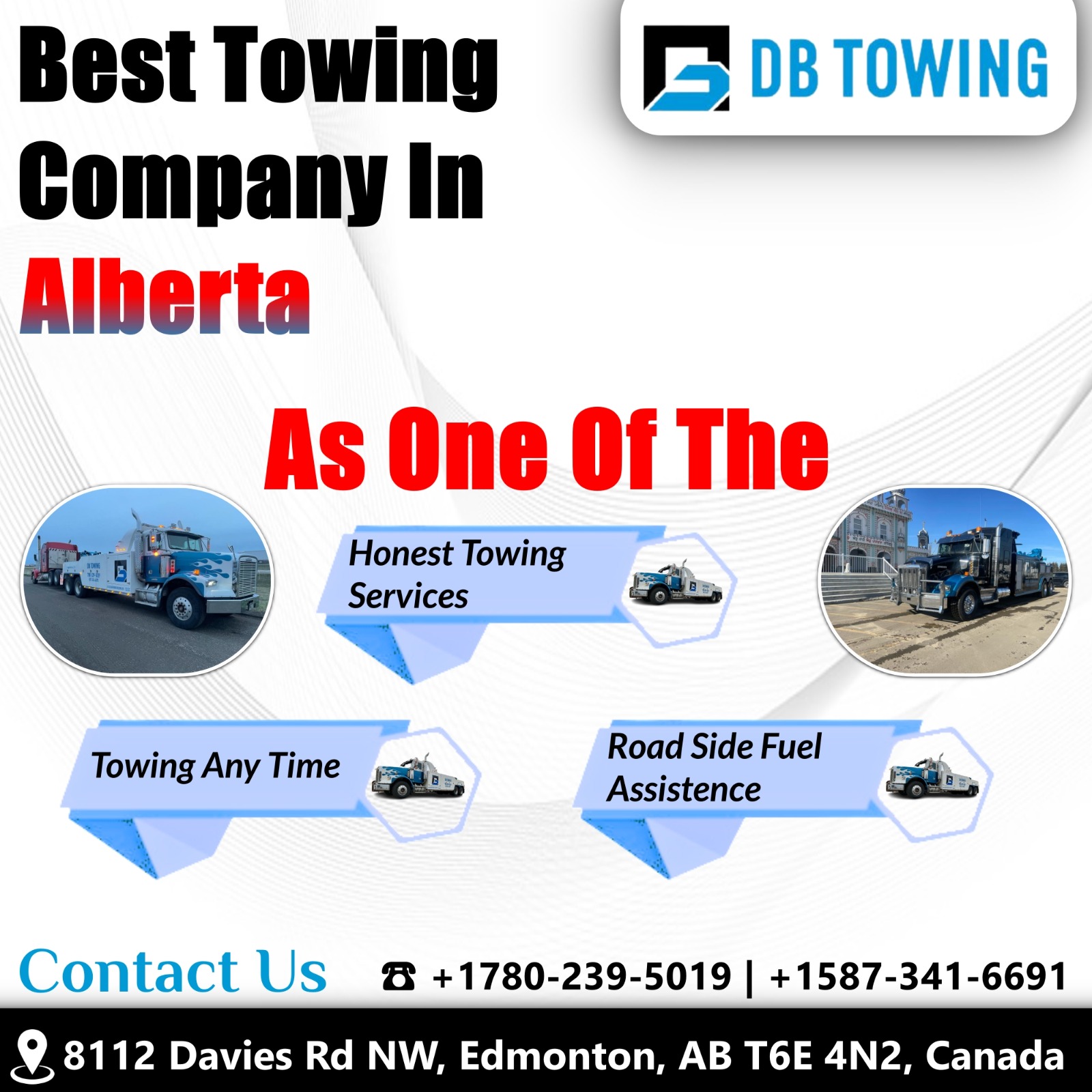 DB Towing Ltd | Heavy Duty Truck Towing | 8112 Davies Rd NW, Edmonton, AB T6T 4N2, Canada | Phone: (780) 239-5019