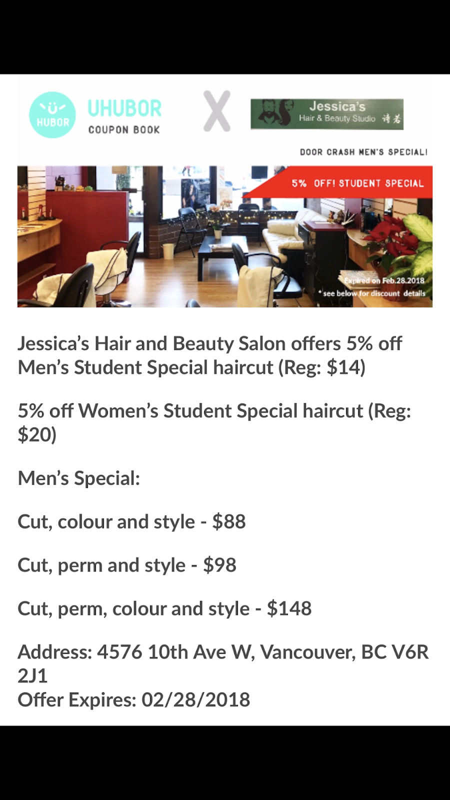 Jessica S Hair And Beauty Studio 4576 W 10th Ave Vancouver